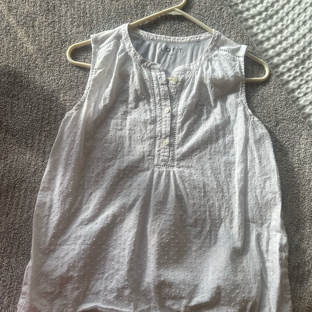 LOFT Sleeveless Summer Top in White